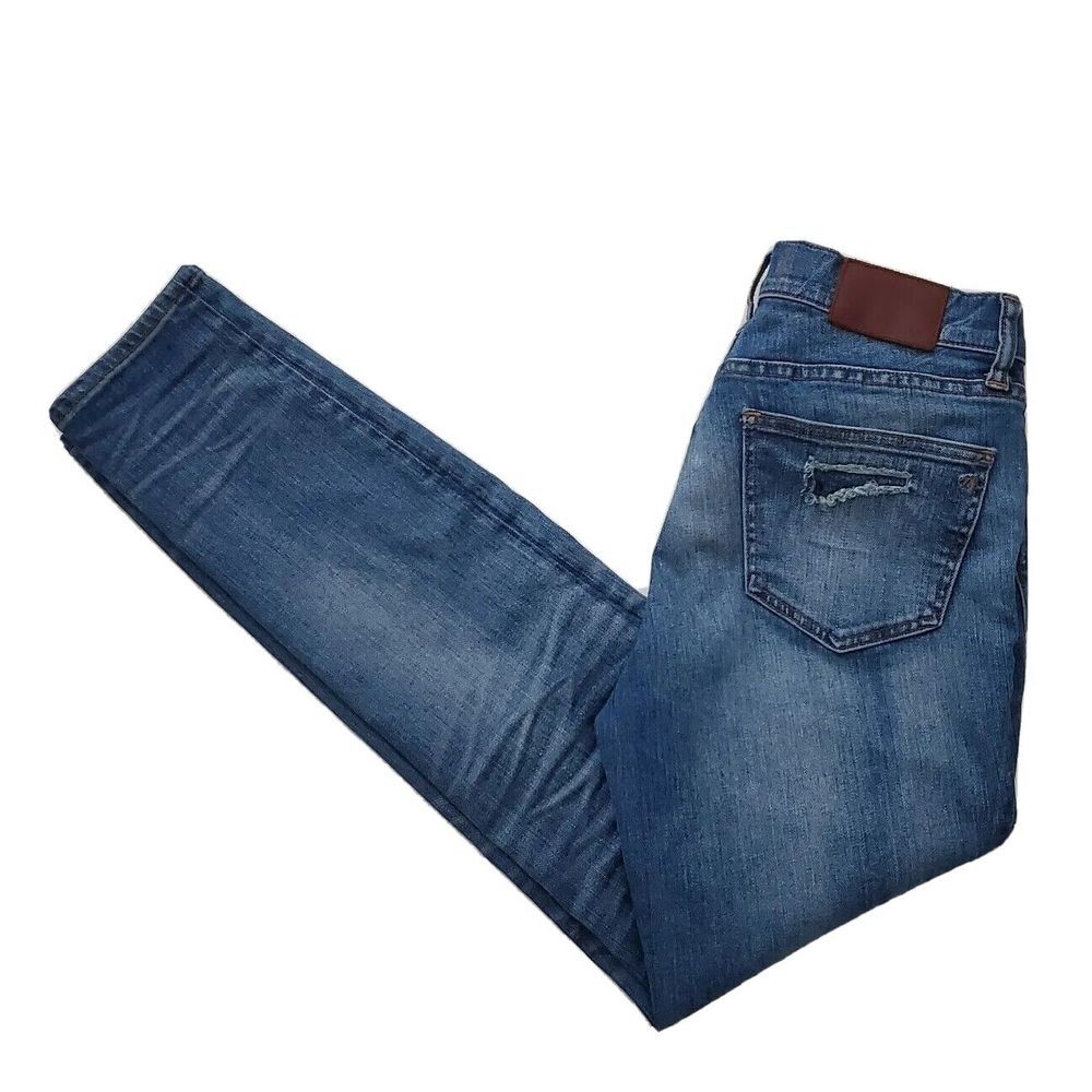 Madewell (Womens 28) Skinny Skinny Distressed Blue Denim Ankle Jeans 27" Inseam